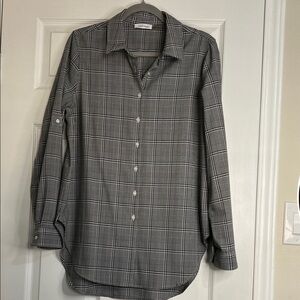 Calvin Klein Black and White Checkered Men's Shirt